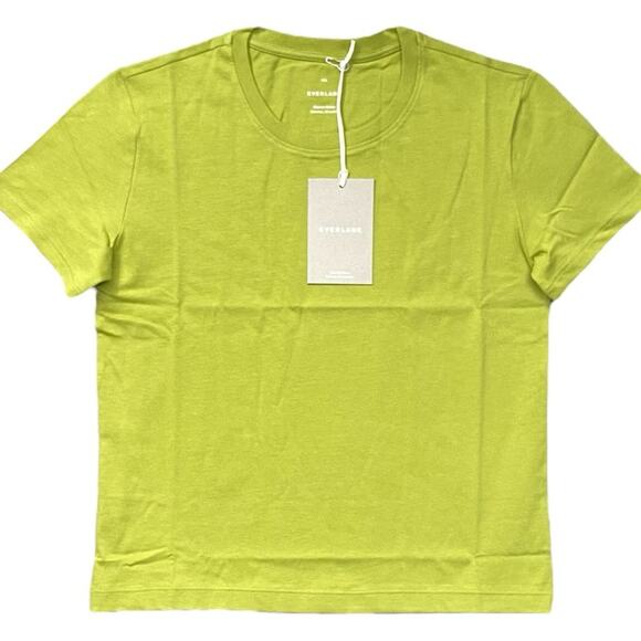 Everlane Box Cut Tee Womens XXS Green Organic Classiccore Elevated Basic Casual - Picture 8 of 9